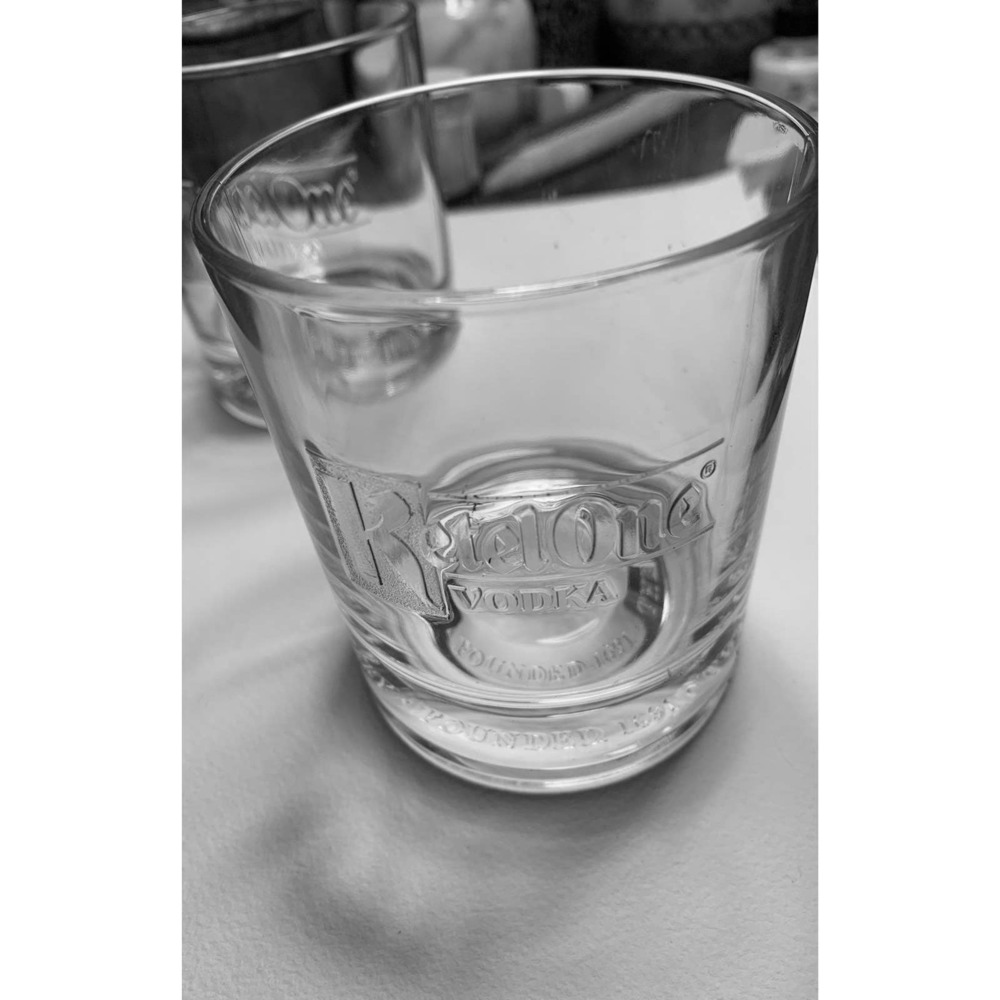 (2) Beautifully Etched KetelOne Vodka Glasses made in Italy